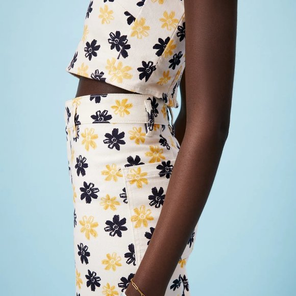 ZW RETRO FLORAL MARINE PATCH POCKET STRAIGHT JEANS - Picture 9 of 15